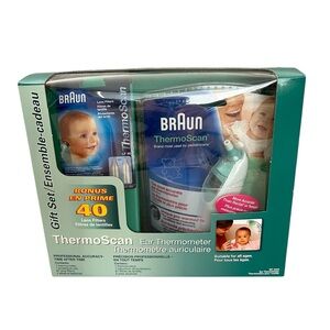 BRAUN NWT ThermoScan Ear Thermometer Gift Set, Includes Lens Filters